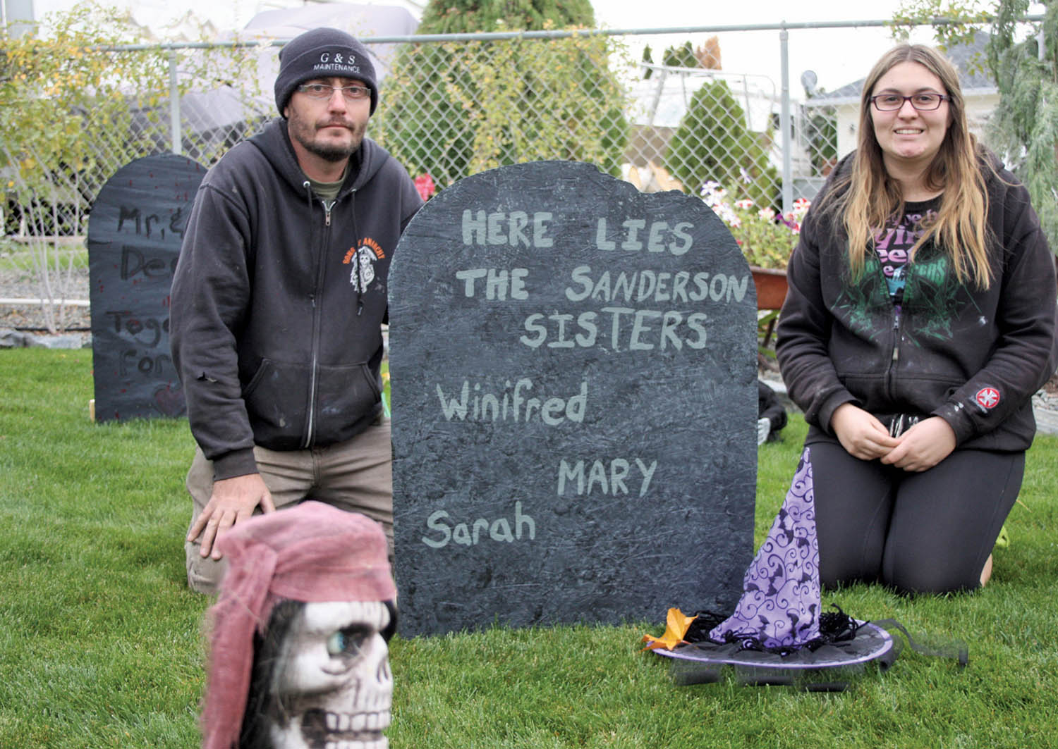 Glen Peters loves Halloween and so does his daughter Samantha, 18. The Peters’, along with Glen’s wife Suzie, have gone out of their way to make Halloween special and memorable for kids in their Maple Drive neighbourhood. The Peters’ spend a lot of time, money and effort to decorate their home and property with ghoulish and scary props. (Keith Lacey photo)