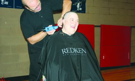 Teacher shaves her head to support students and Terry Fox Run