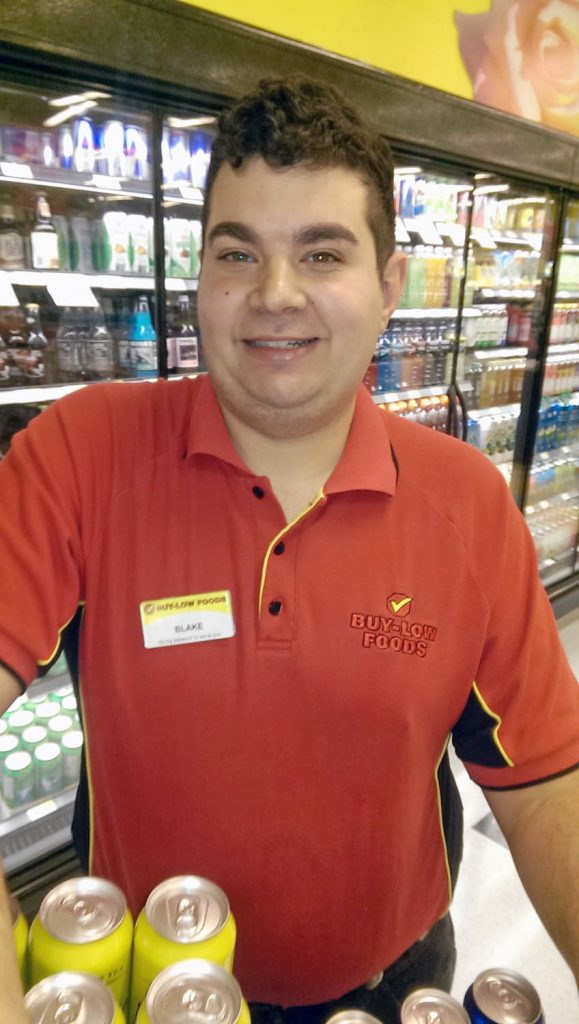 Blake Sewell has been working at Buy-Low since he was first hired as a young high school student. He turned 26 last week. (Photo supplied)