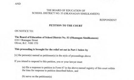 SD 53 didn’t follow its own school closure policy, court petition alleges