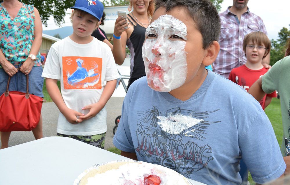 Pie eaters get creamed at festival