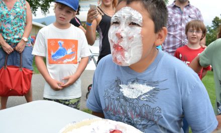 Pie eaters get creamed at festival