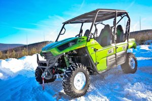 Osoyoos RCMP released this photo of a 2014 Kawasaki side-by-side ATV that was stolen along with numerous tools and batteries from Jones Boys Automotive in Osoyoos between Monday evening and Tuesday morning this week. (Photo supplied)
