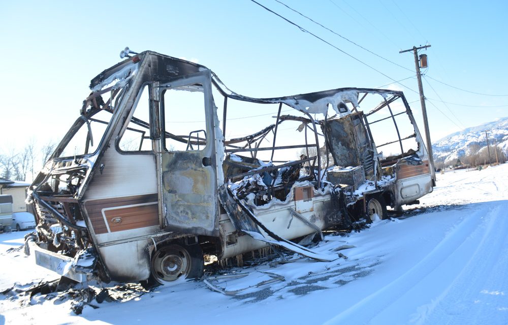Police investigate motorhome fire