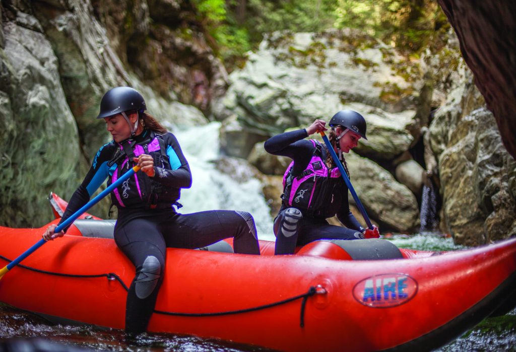 Guides from Similkameen Wild Resort Winery and Adventure Centre's new rafting program steer one of their "state-of-the-art" inflatable rafts. (Photo supplied)