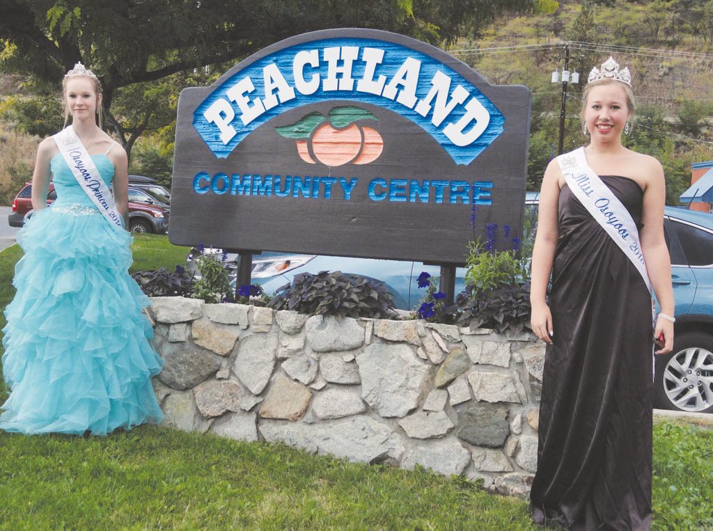 Osoyoos Royalty Princess Laura Devries (left) and Miss Osoyoos Emmaleigh Diwell attended the Peachland Royalty pageant in September. (Contributed photo)