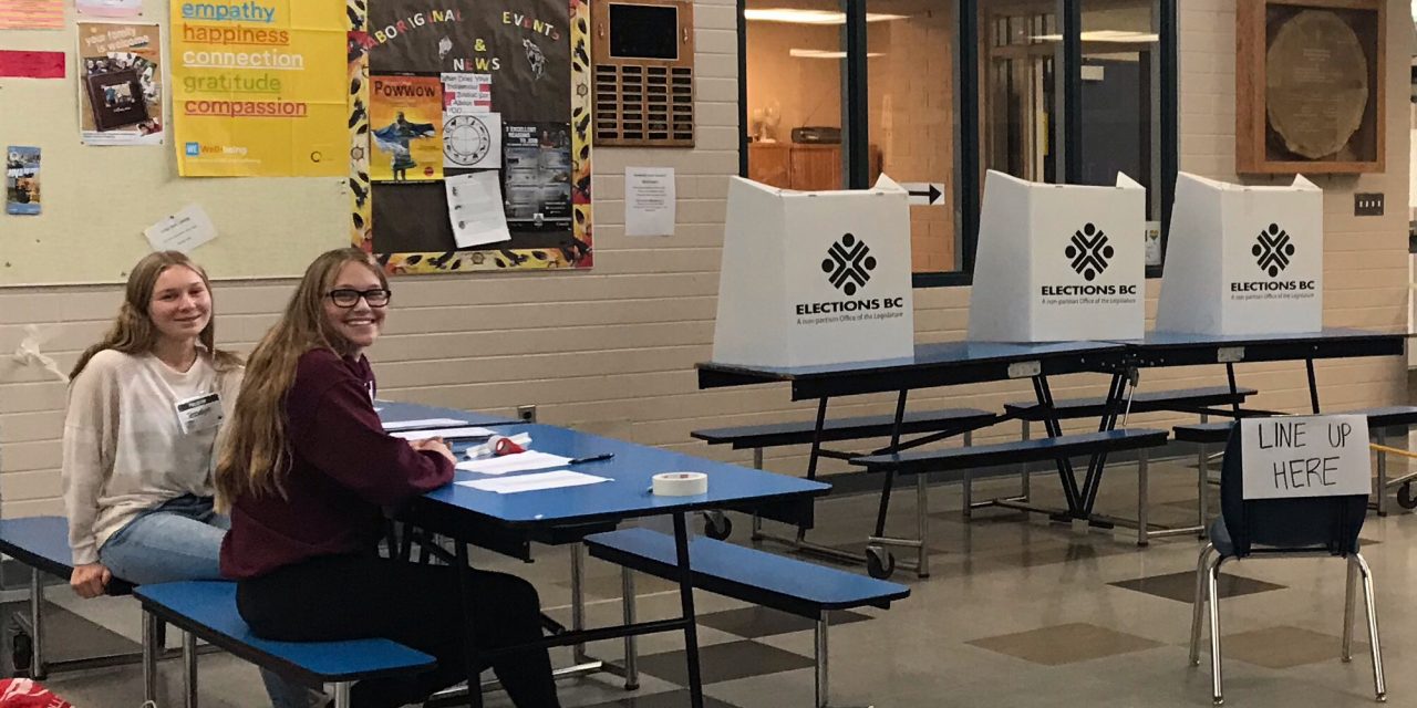 Students cast their vote in Osoyoos