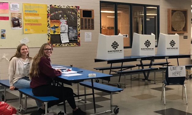 Students cast their vote in Osoyoos