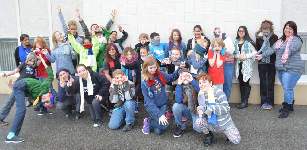 Oliver students knit scarves for Vancouver’s Downtown Eastside