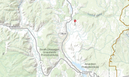 Small wildfire burning near Oliver