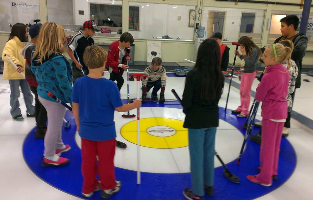 Oliver school children take to the ice