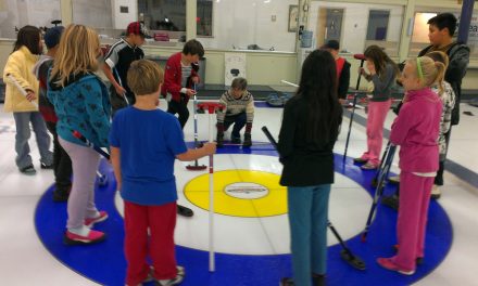Oliver school children take to the ice