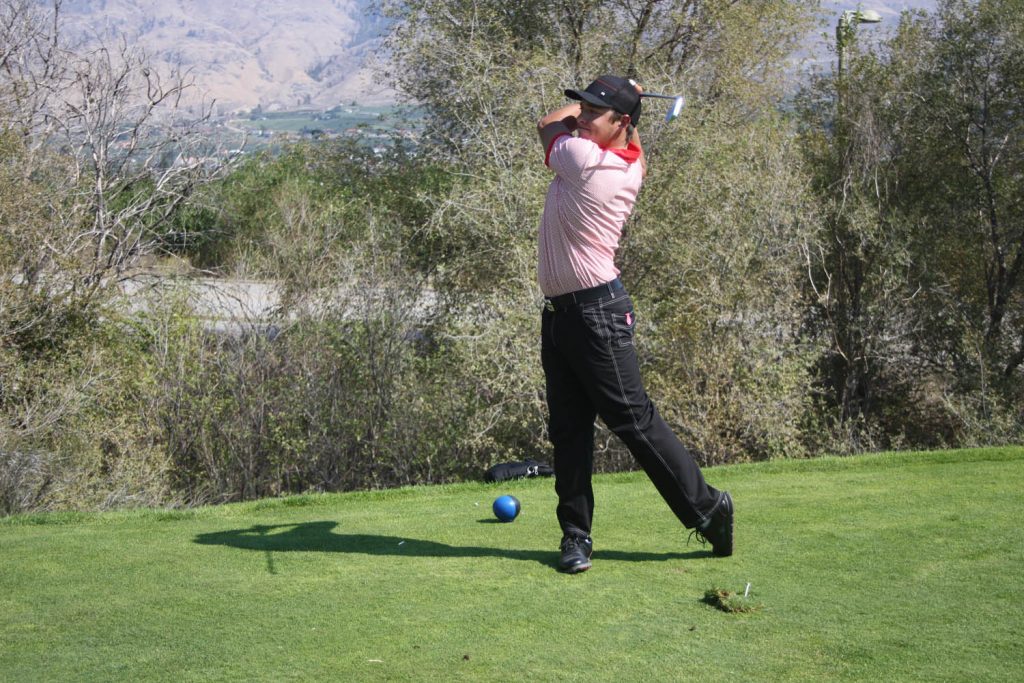 Garrett Kucher, the former captain of the Osoyoos Coyotes and one of the best players in franchise history, clearly showed his athletic talent isn’t restricted to hockey last week as he put on an awesome display of golf to claim the top prize in the CDI Pro-Am tournament at Osoyoos Golf Club. Kucher fired an impressive 11-under par over 36 holes to win top prize. Kucher, 22, says his goal, now that he’s dedicated all of his efforts into his golf game, is to try and earn a spot on the PGA tour over the next several years. (Keith Lacey photo)