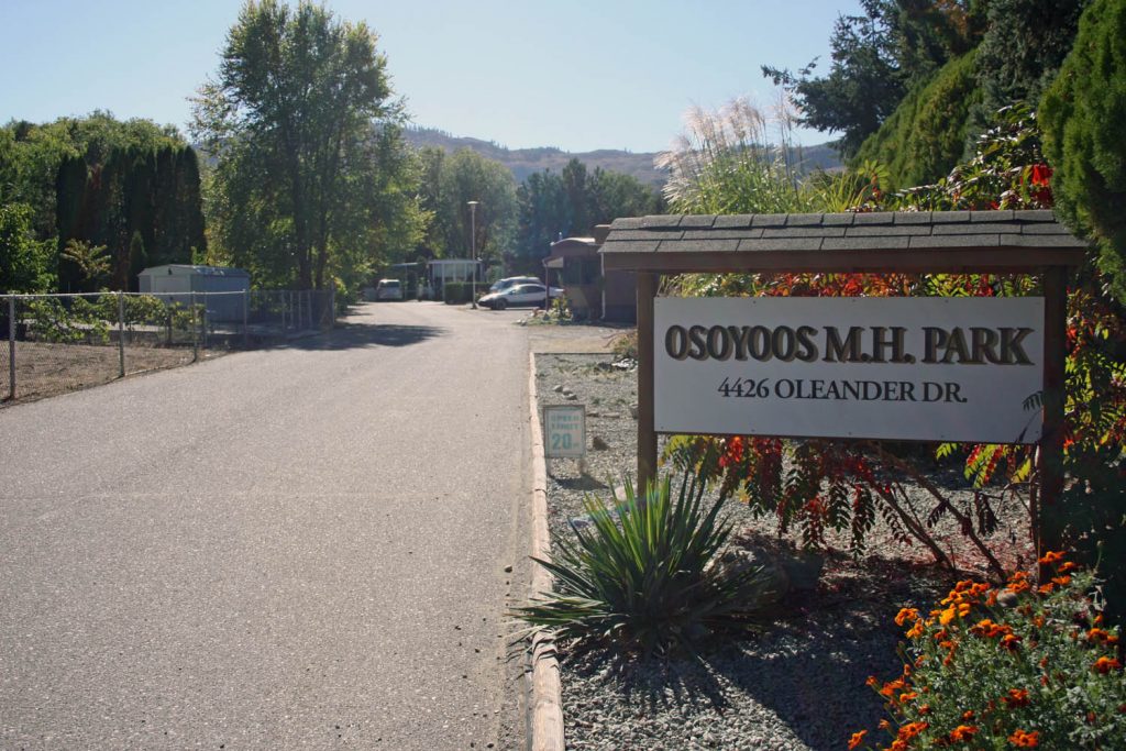 The Osoyoos Motor Home Park was the scene of a butane blast Friday evening that left a man with serious injuries. (Keith Lacey photo)