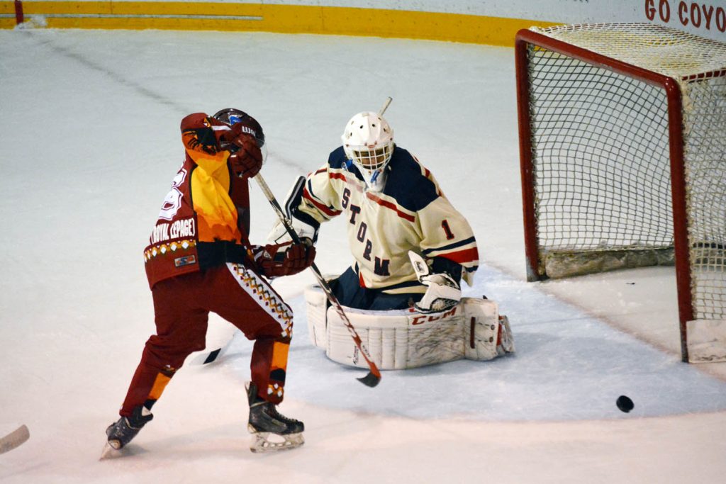 The Osoyoos Coyotes won a convincing 6-3 victory over the Kamloops Storm at their home opener on Saturday. This followed an overtime victory over Summerland on Friday. (Lyonel Doherty photo)