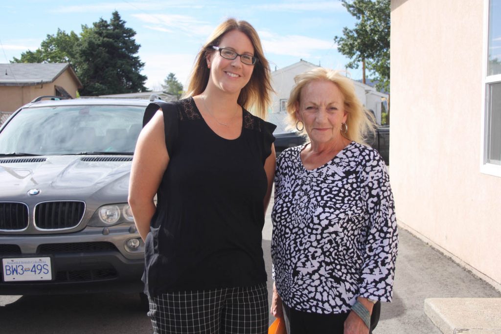 Open Door Group project director Melanie Guza (left) and jobs placement director Donelda Wood made a presentation to Town of Osoyoos council on Tuesday explaining all of the services offered at the WorkBC employment services office in Osoyoos. (Keith Lacey photo)