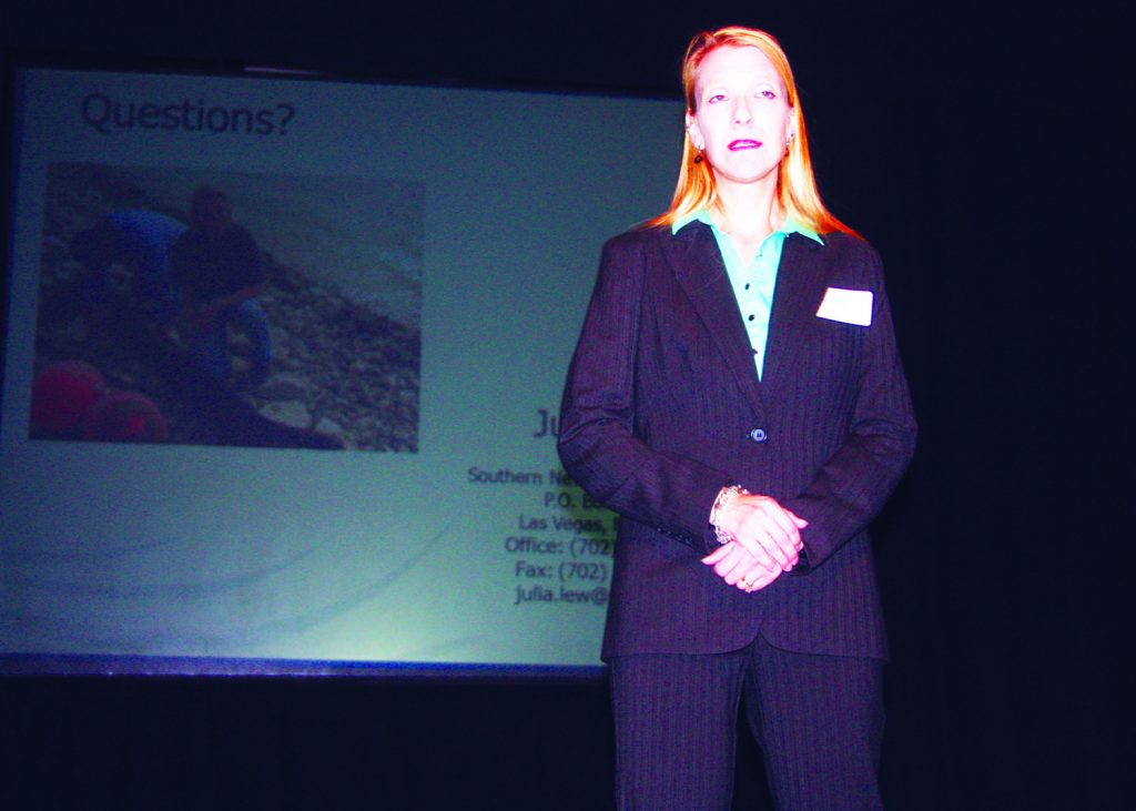 Julia Lew, a water treatment plant specialist, was the special guest speaker at the Okanagan Basin Water Board’s annual general meeting last Friday in Kelowna. Lew talked about the many problems caused to the Lake Mead system since invasive quagga mussels were first discovered back in 2007. (Keith Lacey photo)