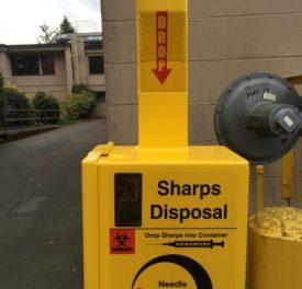 Sharps disposal bins not needed in Oliver