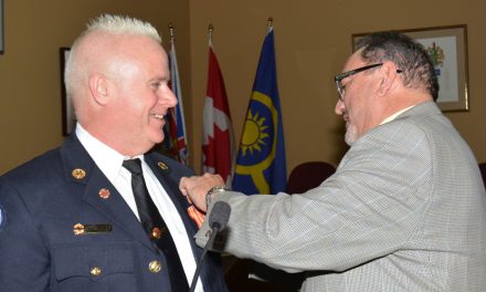 Oliver fire chief gets medal for mettle