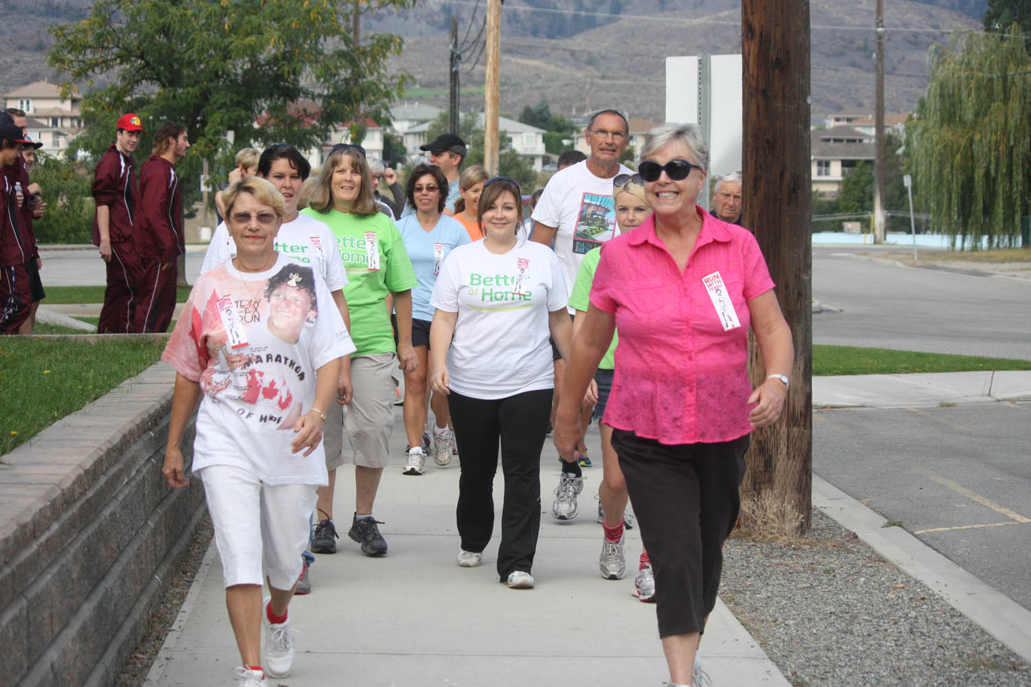Led by Councillor Sue McKortoff, walkers set off on last year's Terry Fox Run. It's held again on Sunday. (Keith Lacey file photo)