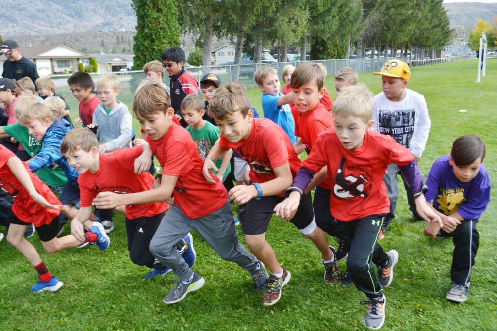 A strong contingent of runners from Osoyoos Elementary School competed in the district cross country run at Tuc-el-Nuit Elementary School on Tuesday, Oct. 4. (Lyonel Doherty photo) 