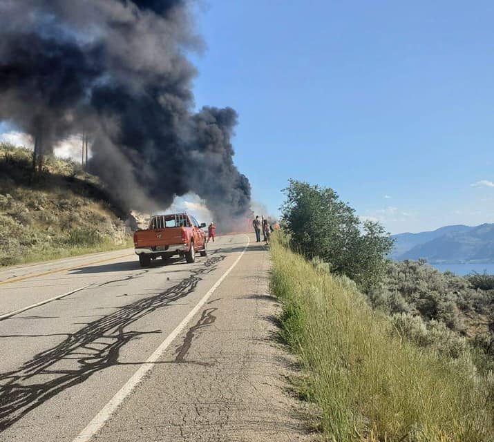 AMFD stops truck fire from spreading on Hwy 3