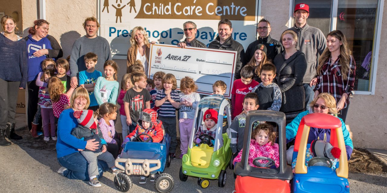 Area 27 and Spirit of the Game help make playground possible at Osoyoos Child Care Centre