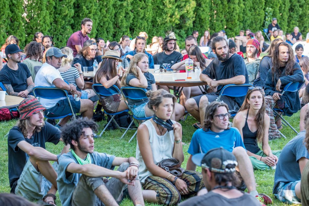 A good crowd of fruit pickers turned out at Osoyoos Baptist Church in July for free dinner. The church teams up with Mountain Park Community Church from Abbotsford to provide dinner to the pickers through an entire week. (Richard McGuire photo)