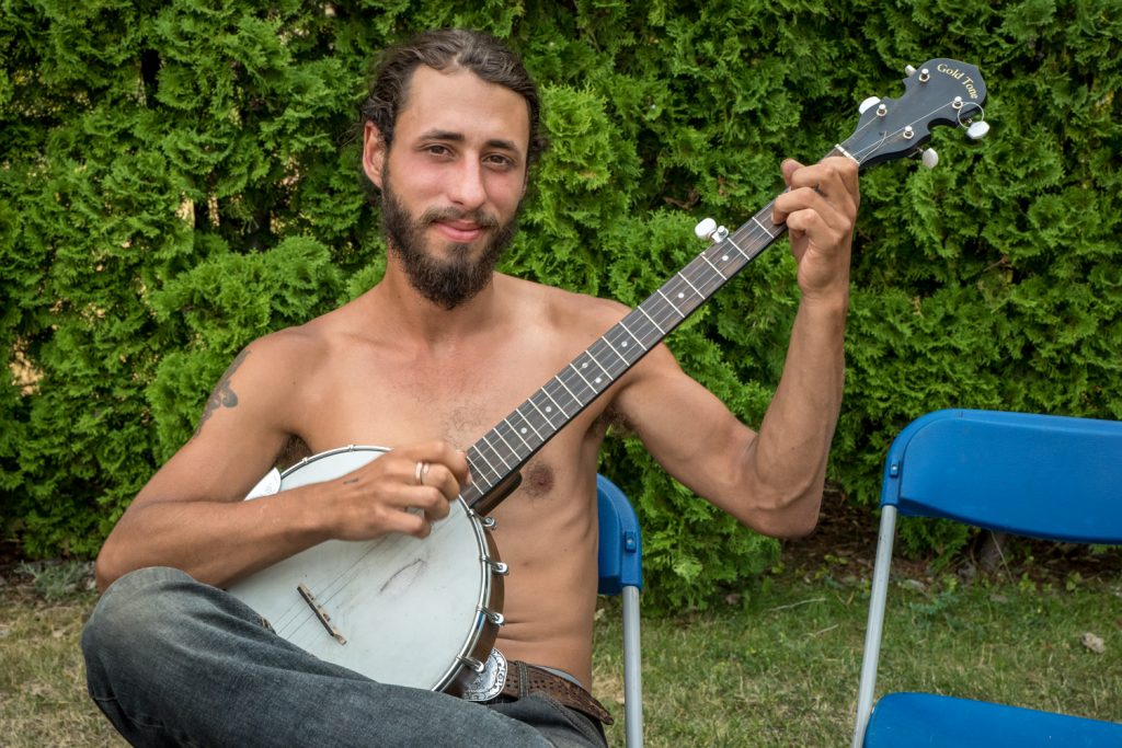 Gabriel Tremblay, from Fermont in northeastern Quebec, was back again this year with his banjo. (Richard McGuire photo)
