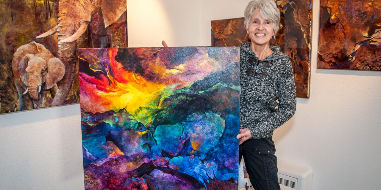 Artist Bonny Roberts creates emotions by layering primary colours