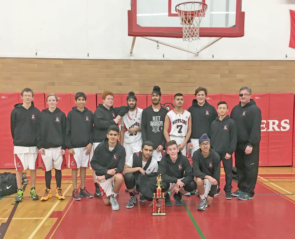 The Junior Boys basketball team from Osoyoos Secondary School took the trophy in a tournament at the school on the weekend. The boys finished the tournament by defeating Merritt (double “A” team) 63-54. They played well all weekend and were able to dominate in the final game. The junior girls also participated in the tournament and finished second among the girls teams. (Photo supplied)