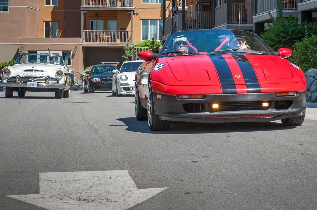 Cars set out from Spirit Ridge in the Area 27 Rally on Saturday. With sports cars and older classics, it's obvious these car owners take great pride in their vehicles. (Richard McGuire photo)