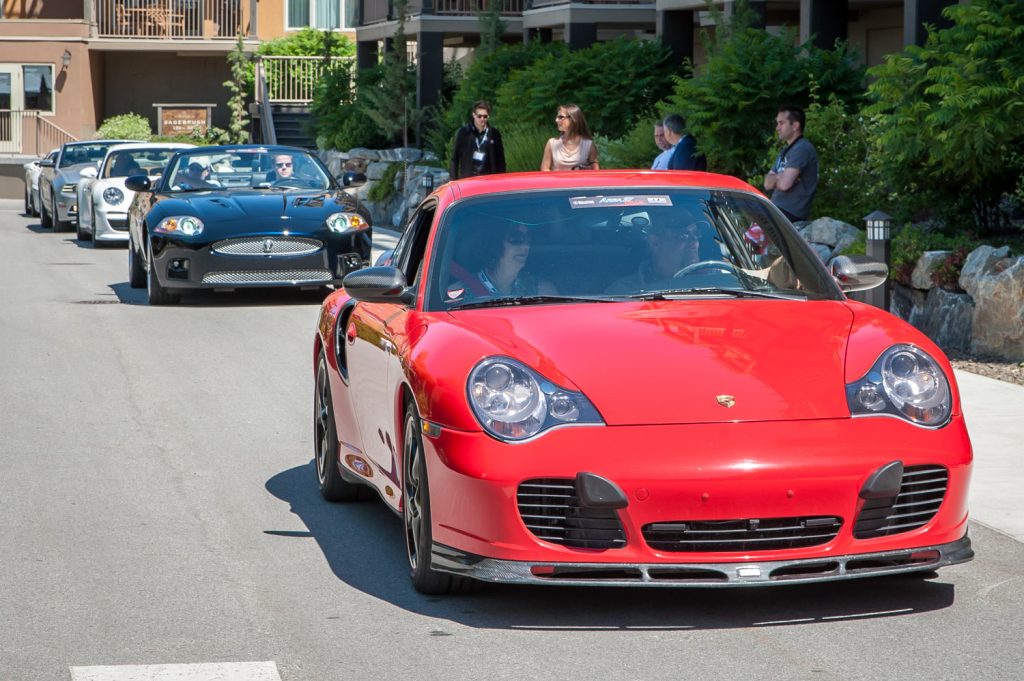 Cars set out from Spirit Ridge in the Area 27 Rally on Saturday. With sports cars and older classics, it's obvious these car owners take great pride in their vehicles. (Richard McGuire photo)