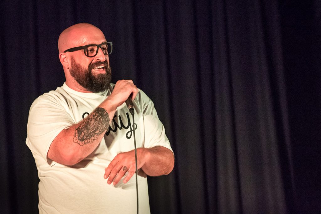 Rhode Island based rapper B. Dolan put in a surprise appearance Sunday at a free concert for students of Osoyoos Secondary School and other members of the community. The event was organized by Jamie Elder of Unity Osoyoos, and was originally only going to feature Canadian hip-hop artist Transit, who is opening for Dolan's concerts on a current tour. The two were performing at JoJo's Café that evening. (Richard McGuire photo)