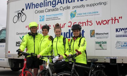 CYCLING FAMILY MAKES QUICK STOP IN OSOYOOS AS PART OF THEIR CROSS-COUNTRY JOURNEY