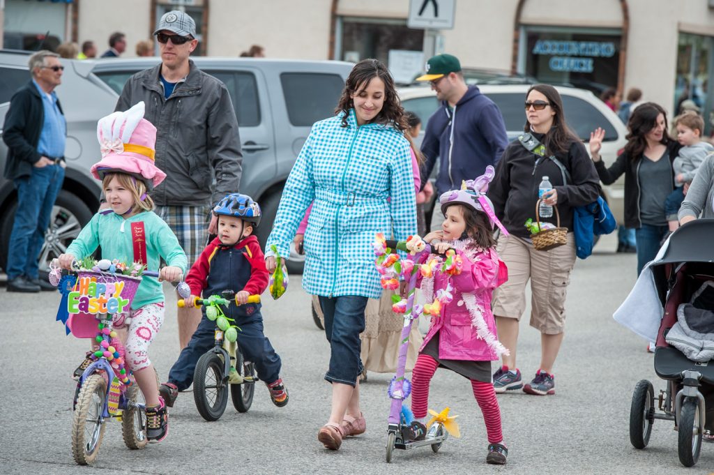 Children decorated bikes, trikes and scooters to take part in Saturday's Easter parade. (Richard McGuire photo)