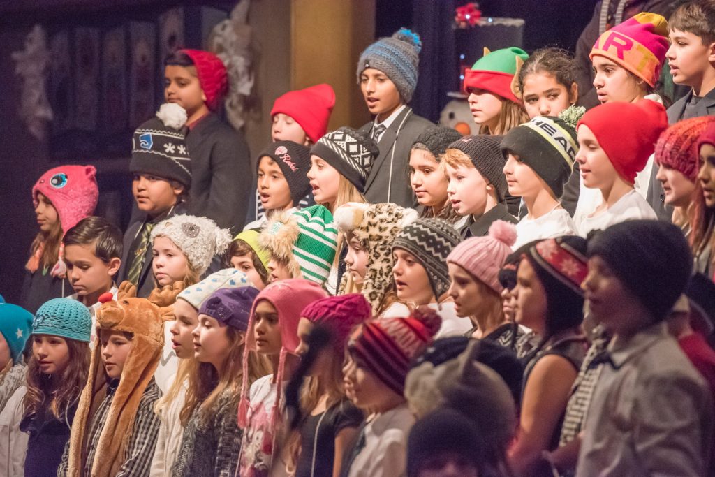 Students from the Glee Club and several classes sang the finale It's Snowtastic to end off Osoyoos Elementary School's Snowtastic concert. (Richard McGuire photo)