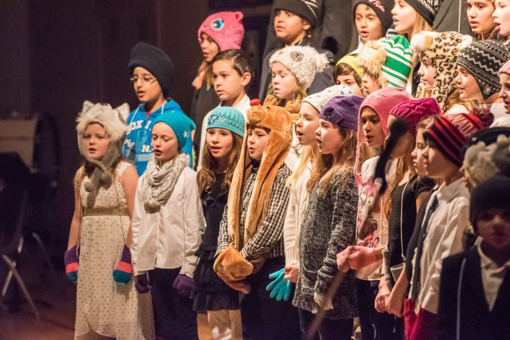 Students from the Glee Club and several classes sang the finale It's Snowtastic to end off Osoyoos Elementary School's Snowtastic concert. (Richard McGuire photo)