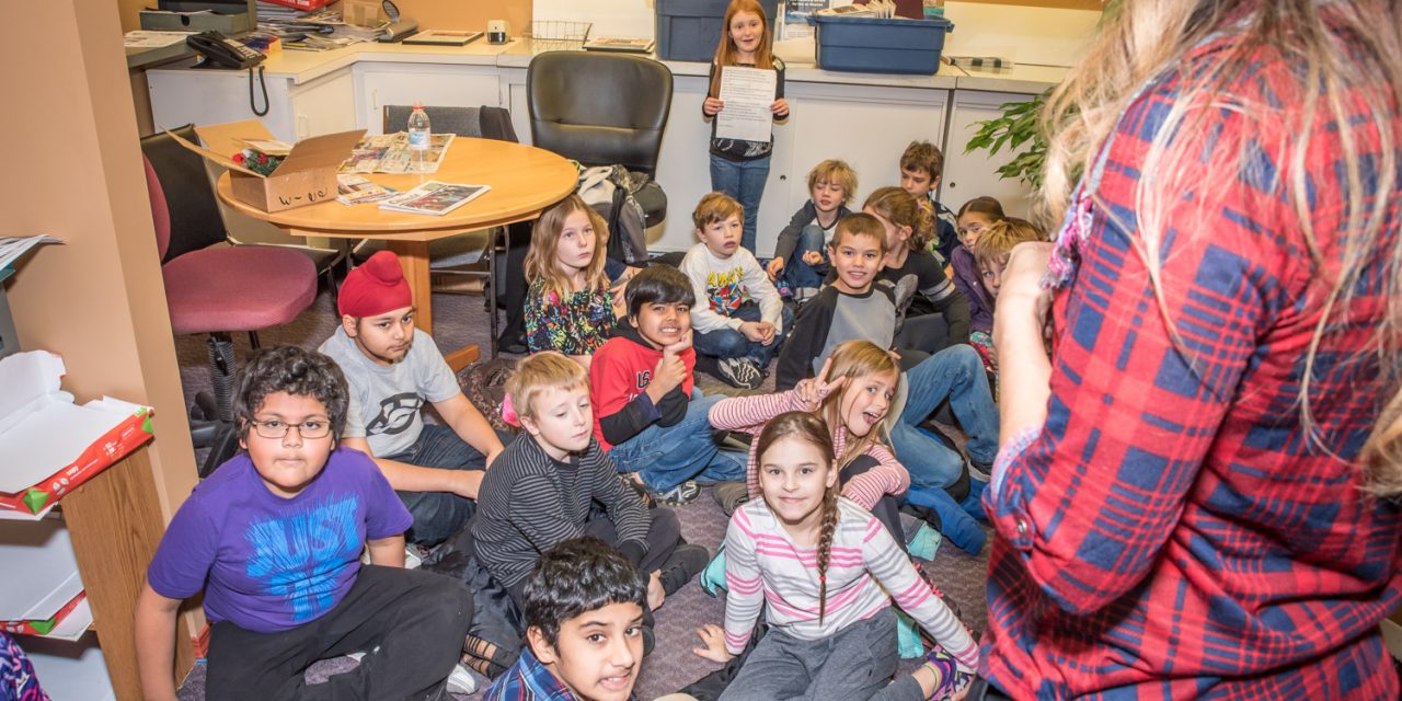 Grade 3 students visit Osoyoos Times to ask how newspapers work