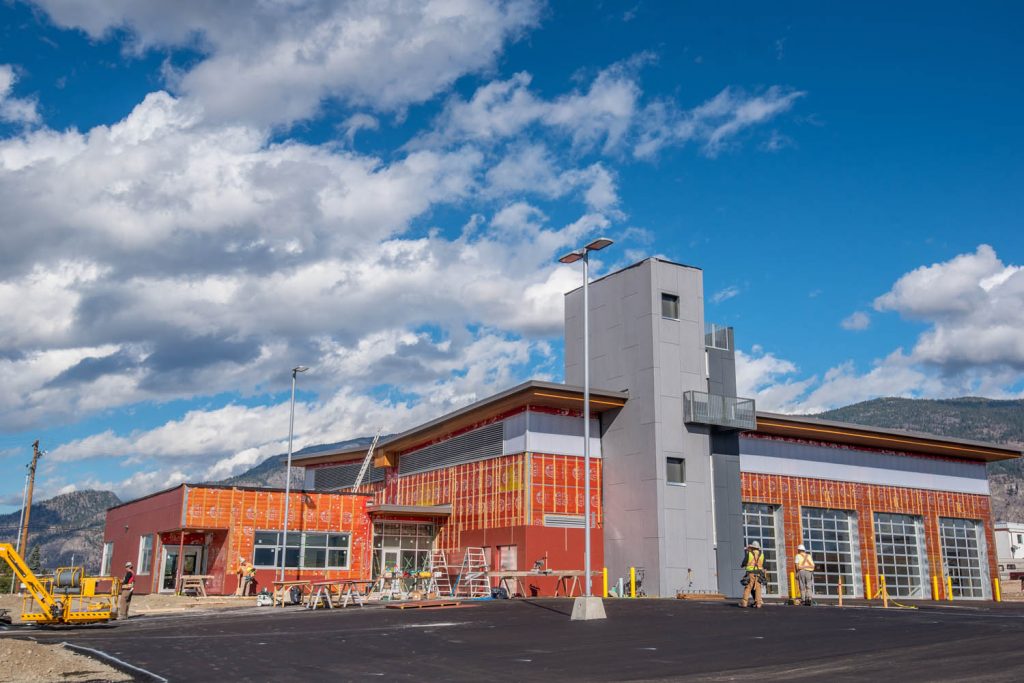 Work on constructing the new Osoyoos fire hall progressed rapidly during October and the project was nearing completion. (Richard McGuire photo)