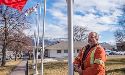 Raising the flag