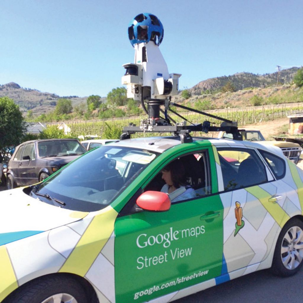 Sally Hogan spotted the Google Maps Street View car photographing near the Osoyoos Golf Course on Thursday, May 7 and she sent us this photo. Millions of Canadians use Google Maps to travel to various destinations using their computers and mobile devices. (Sally Hogan photo)
