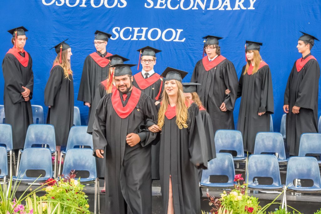 Graduates leave the stage at the end of the ceremony. (Richard McGuire photo)