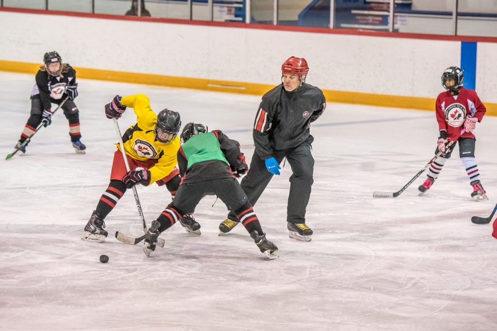 Osoyoos Elementary School’s Hockey Academy finished the season with its Charity Classic hockey game last Wednesday at the Sun Bowl Arena. The Hockey Academy split into two teams that faced each other while their schoolmates cheered them on from the stands. The students bring items for the Osoyoos Food Bank and about 350 items were collected. The Hockey Academy program takes in students from Grades 3 to 7. (Richard McGuire photo)