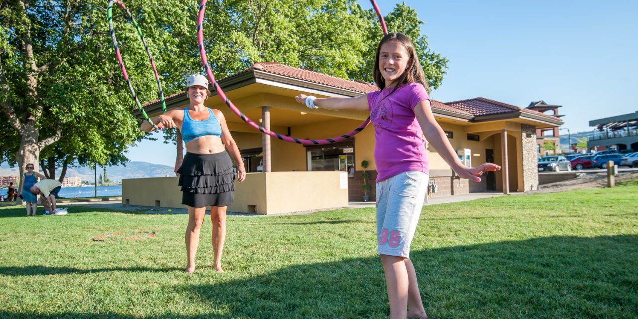 Fitness teacher promotes health benefits of hula hoops