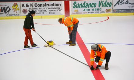 Oliver arena ice gets fresh coat of paint