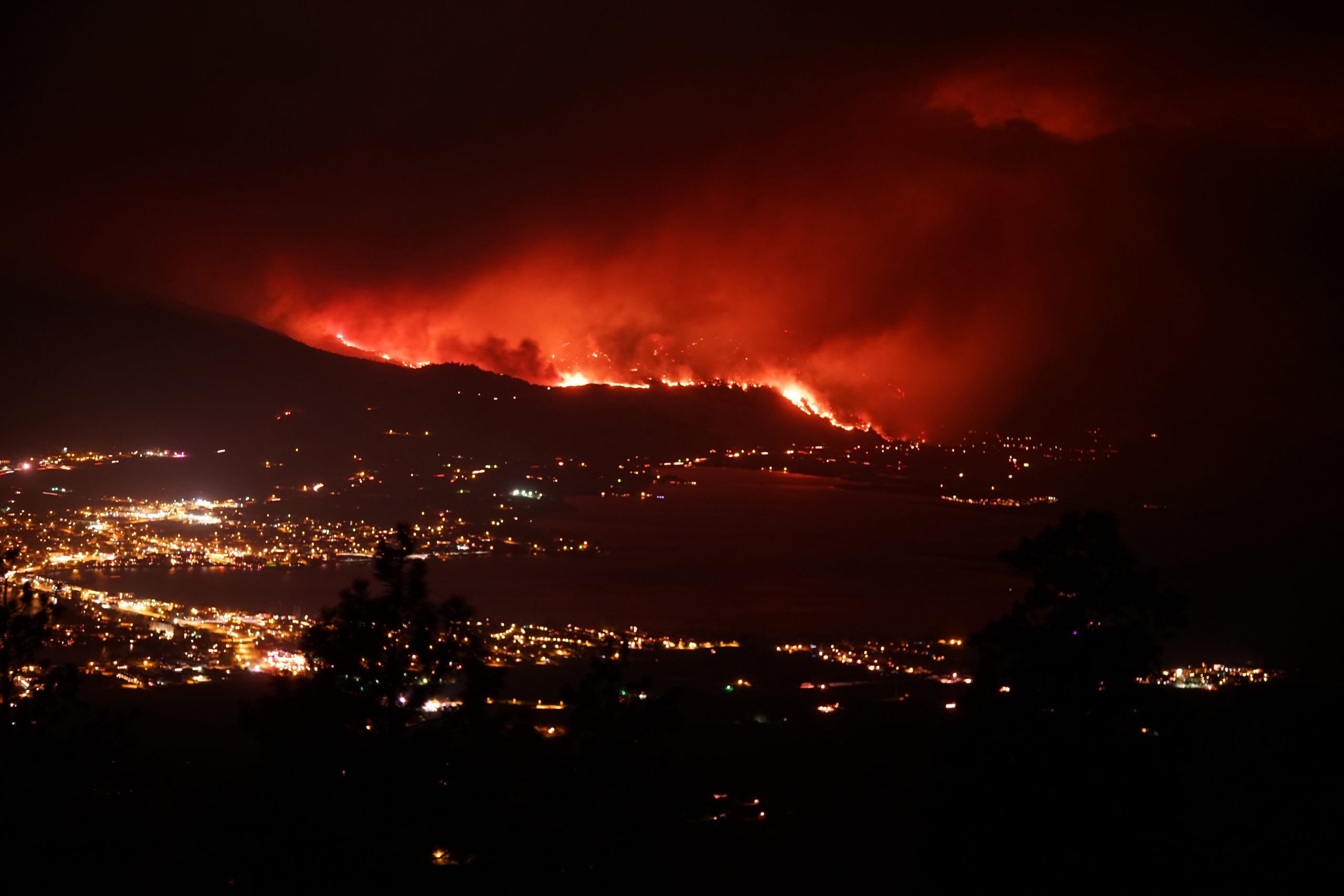 Jack Newton, an astrophotographer, took this photo of the Testalinden Creek fire Friday night from his home and observatory on the side of Anarchist Mountain. (Jack Newton photo)