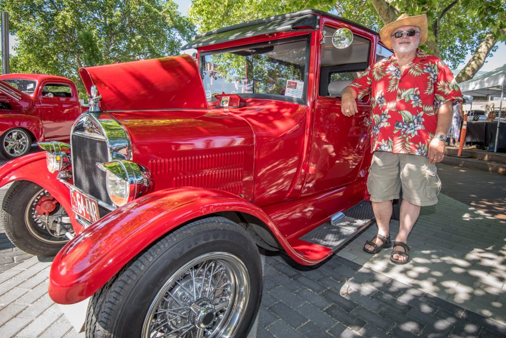 Henry Ford may be spinning in his grave. The founder of Ford Motor Company is claimed to have said: “You can have a Model T in any colour as long as it’s black.” Graham Bennett, of Keremeos, however likes his 1926 Model T to be bright red to match his shirt. He got the car 15 years ago and after restoring it, he’s had it on the road for eight years. Bennett was just one of many people showing off beautiful classic cars at Cactus Jalopies on Saturday. (Richard McGuire photo)