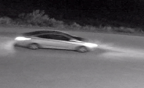 Osoyoos RCMP released this surveillance image of the suspect's vehicle after Joe's Plumbing and Heating was broken into late Tuesday night. Police said the image is consistent with a late-model Hyundai Sonata. (Photo supplied)