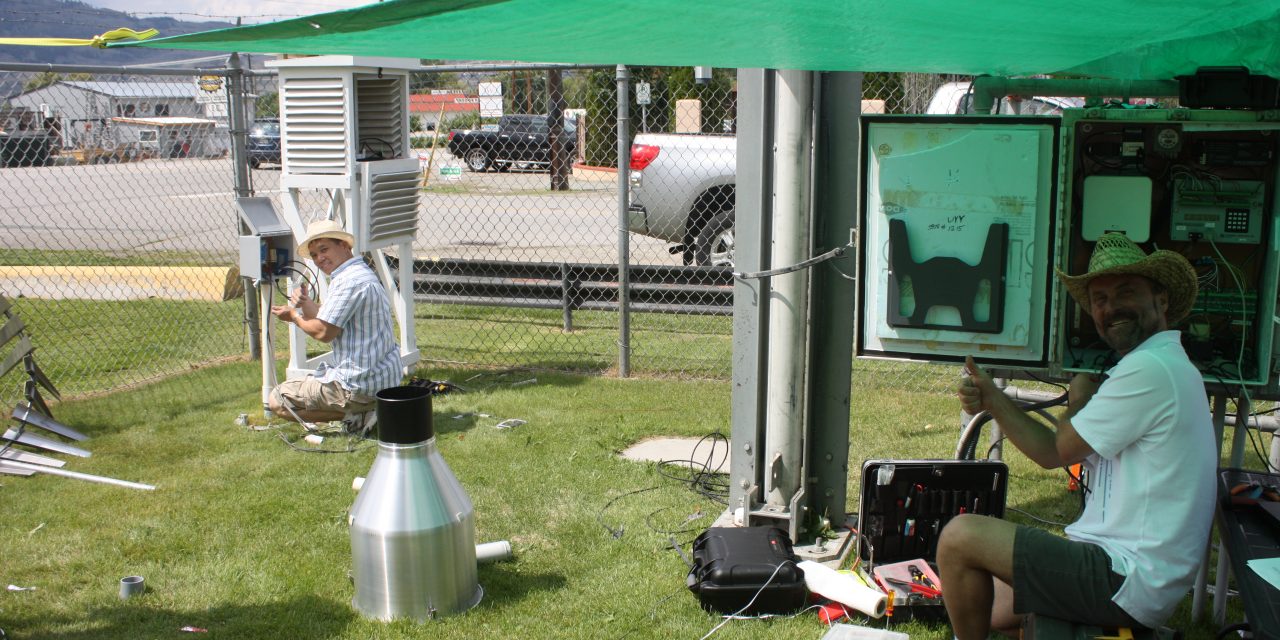 ENVIRONMENT CANADA STAFF COMPLETELY UPGRADE EQUIPMENT AT WEATHER STATION